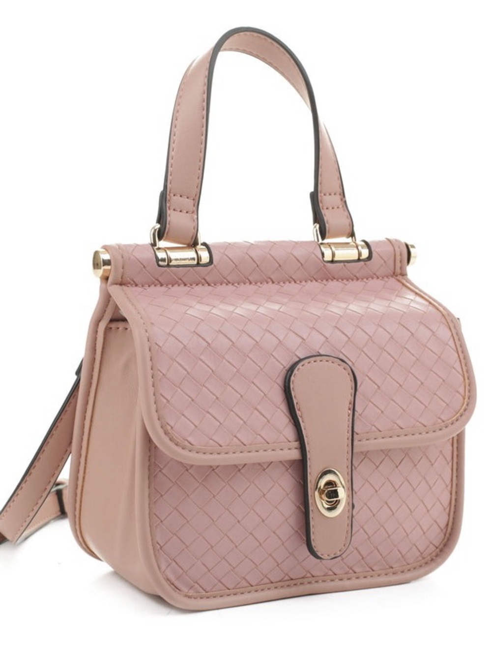 Classic Quilted Top-Handle Bag in Blush